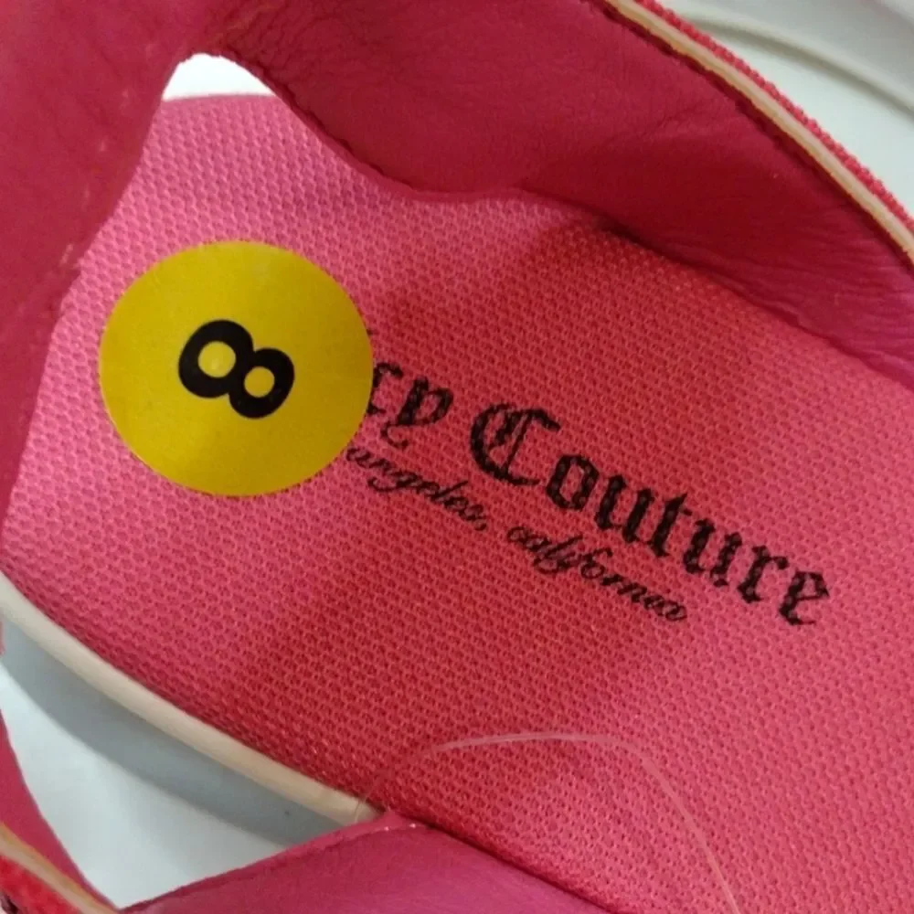 Juicy Couture Hot Pink Impulse SZ 8 Strappy Hook &‎ Loop Platform Sandals NWT